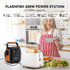 Flashfish 200W Portable Power Station 172Wh 230V Solar Generator 110V 48000mAh Power Supply Emergency Energy For Outdoor Camping