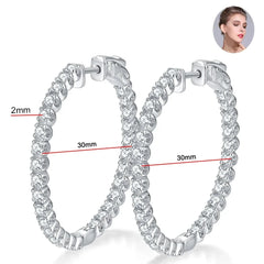 D Color 2mm Real Moissanite Hoop Earrings For Women S925 Sterling Silver Sparkling Lab Diamond Stud Earrings Plated 18K