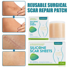 3pcs Silicone Scar Cure Patch Nude Scar Removal Tape 3 Roll Painless Section Keloid Surgery Scars Soft For C-Section Keloids