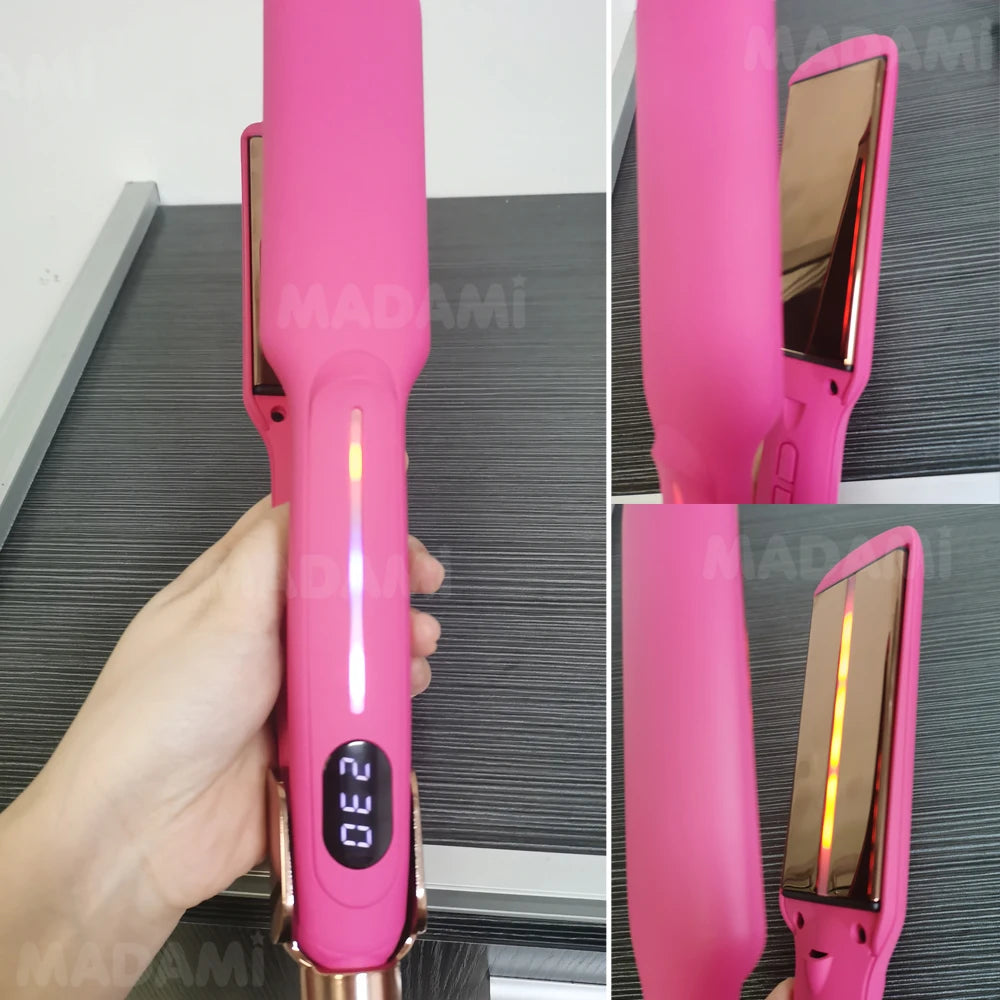 Infrared Hair Straightener Curler Titanium Plate Fast Heating Flat Iron 230℃ / 450°F Professional Salon Styling Tool 110V-240V