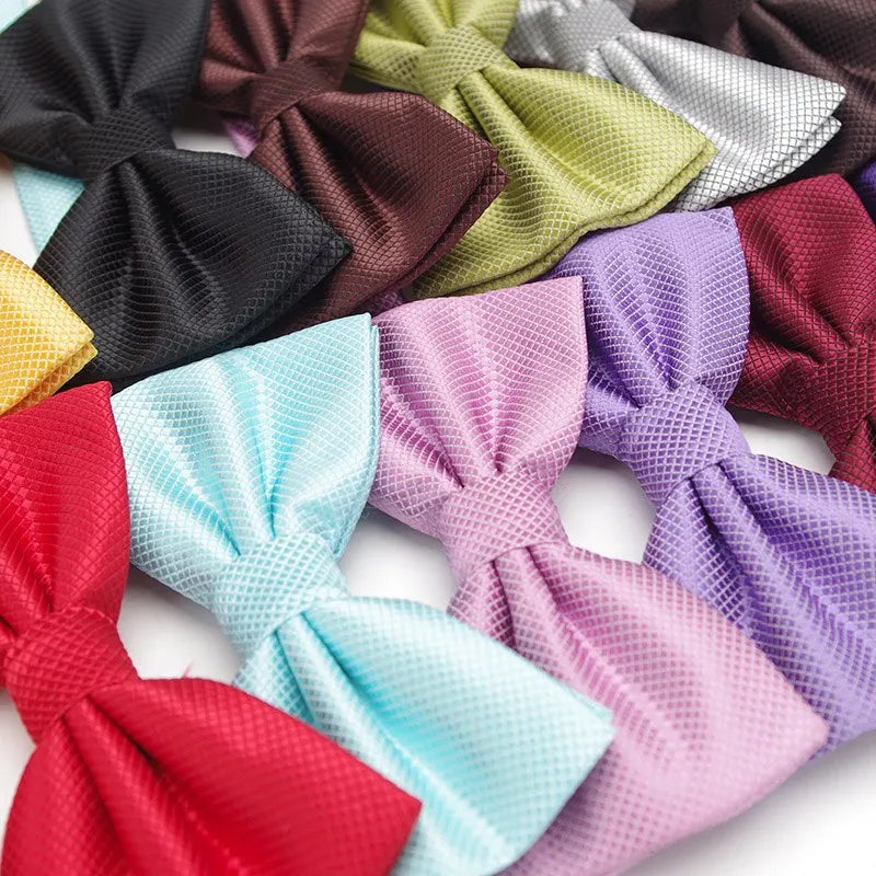 Men Bowties Solid Color Butterfly Wedding Necktie for Boys Girls Candy Bowknot Accessories Plaids Multicolor Adjust Neck Bow Tie