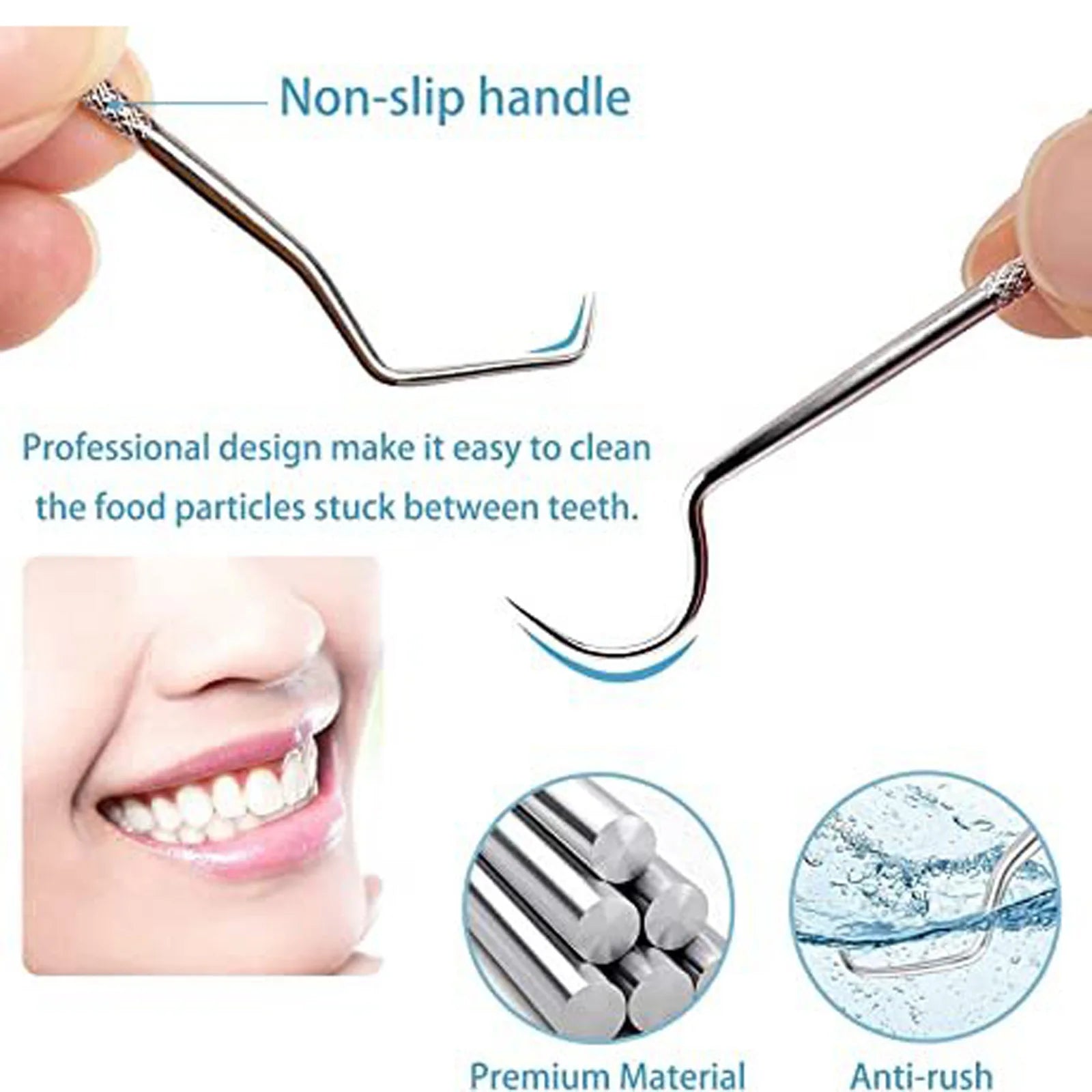 Stainless Steel Toothpick Set Tooth Flossing Reusable Toothpicks Portable Toothpick Floss Teeth Cleaner Oral Cleaning