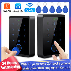 New Wifi Tuya Access Control System Automation Kits Waterproof RFID Fingerprint Keypad Electric Door Magnetic 2.4G wifi Lock