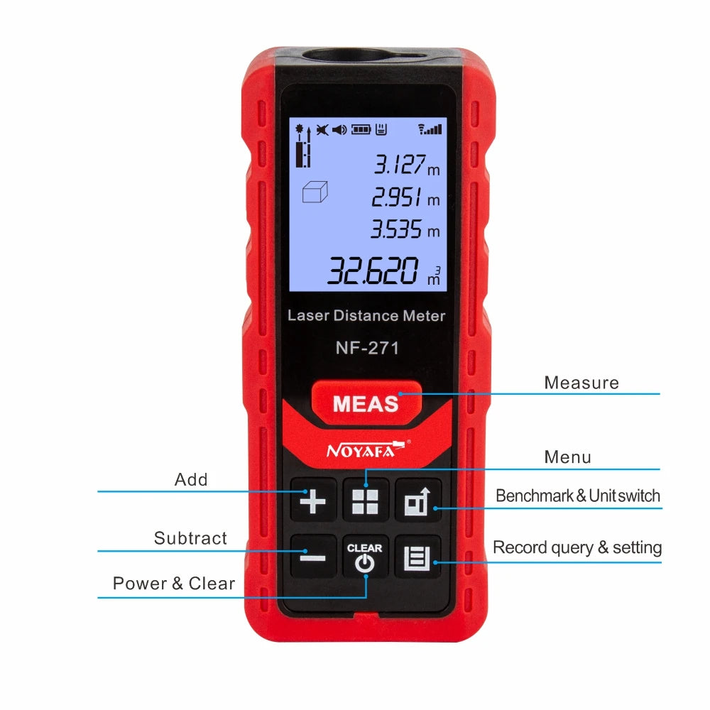 NF-271 Laser Distance Meter 40M 80M Rangefinder Tape Range Finder Measure Device Digital Ruler Test Tool