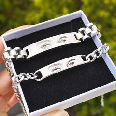 Eyes Photo Couple Bracelet Picture Bracelet Engravable Picture Stainless Steel Gifts for Family Father