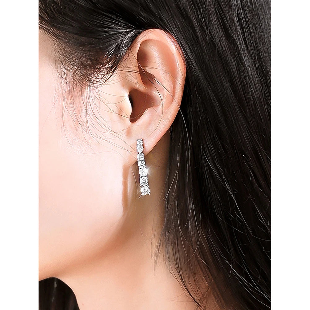 D VVS1 Moissanite Pandent Earrings for Woman Wedding Jewely with GRA s925 Sterling Sliver Plated 18k White Gold Earring