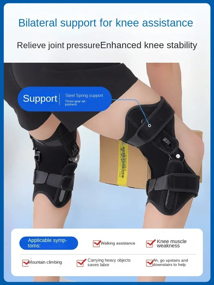 Advanced Exoskeleton Knee Brace, Elderly Walking Aid Gear, Joint Rehabilitation Device, Protective Leg Support for Mobility