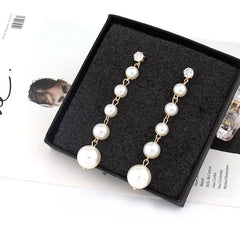 2024 new top quality product long pearl earring for women or girlfriend gift hot sell singale round style