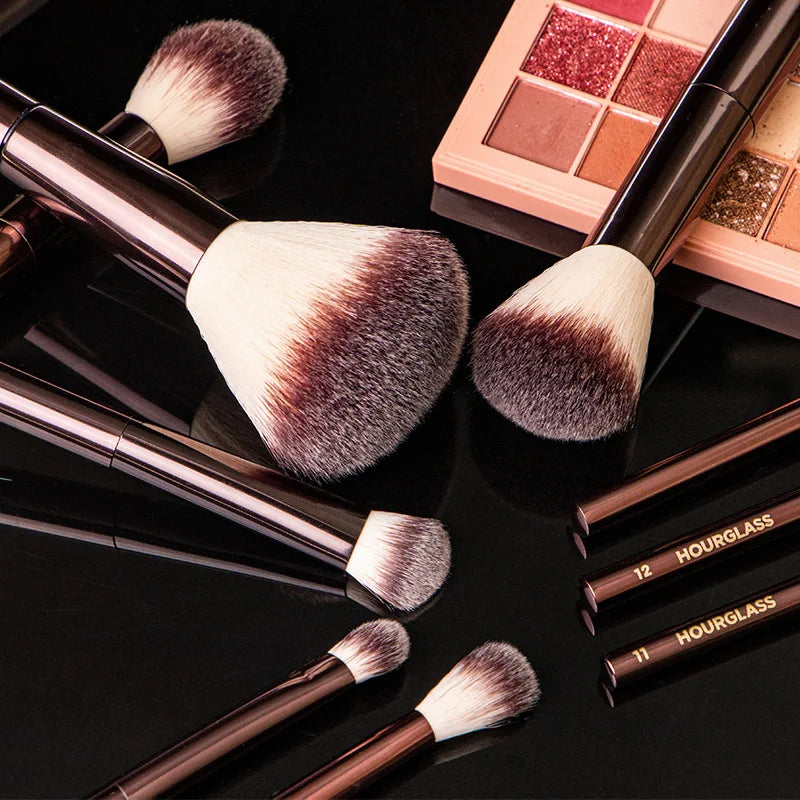 Hourglass Cruelty Free Makeup Brush-2024New 10Brushes Set Blusher Powder Eyeshadow Foundation Brush luxury Vegan Makeup Tools