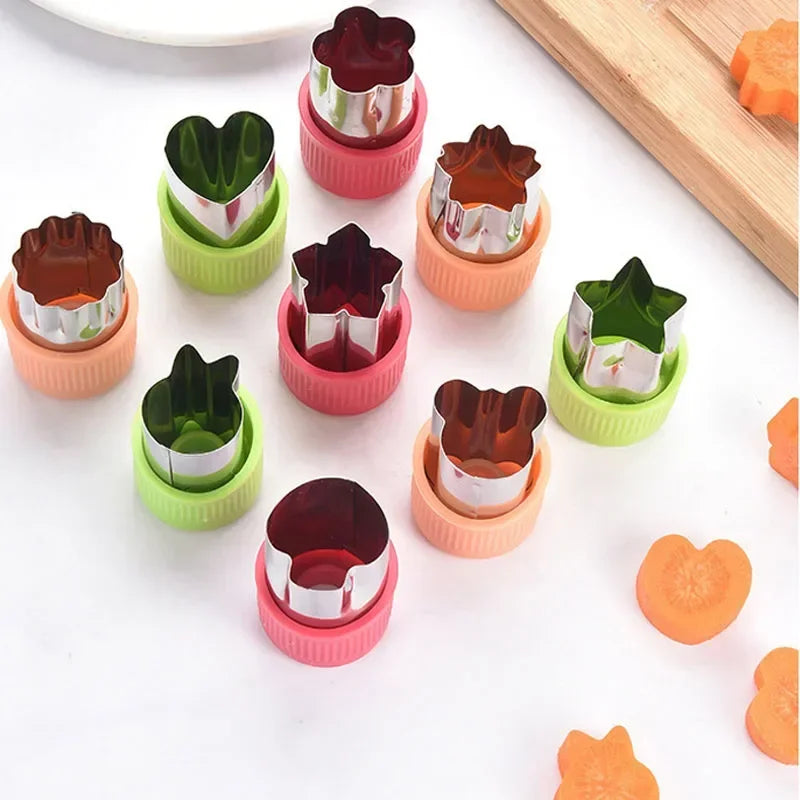 3Pcs Baby Food Auxiliary Shape Cutter Cute Cartoon Star Heart Vegetables Fruit Cutting Die Cookie Mould Baby Feeding Accessories