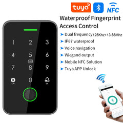 Tuya App RFID 125K 13.56mhz NFC Fingerprint Bluetooth Gate Door Opener work with WIFI Gateway + Access Control Keypad Rainproof