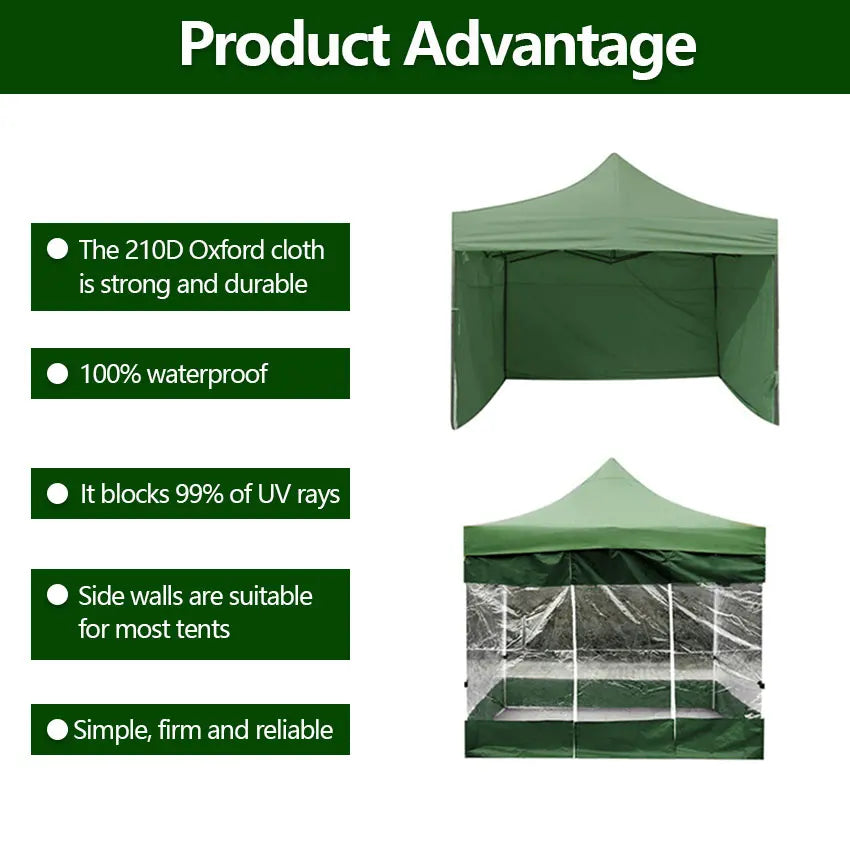 Wear Resistant with Window Foldable Outdoor Patio Sun Shelter Tent Camping Supply Tent Side Cloth Camping Tent