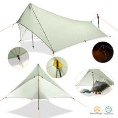 Ultralight 310g Flysheet Tent Waterproof 20D Double Sided Silicone Coating Nylon Camping Shelter Canopy Rainfly Lightweight Tarp