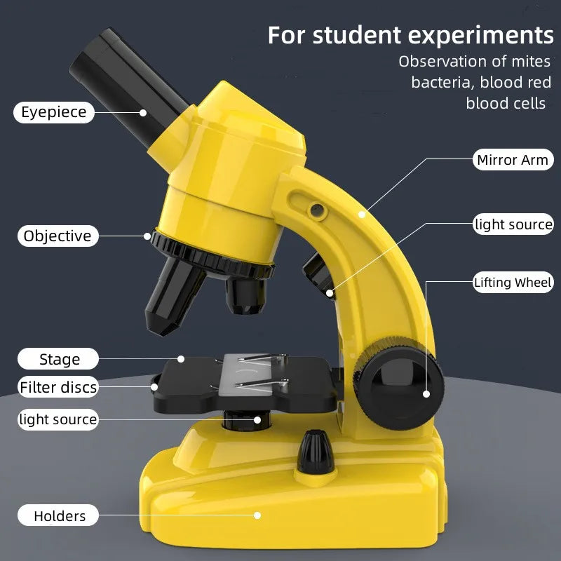 1600X Portable Microscope High Definition Eyepiece Experimental kit Gifts Lab Microscopio for Children's Science Experiment