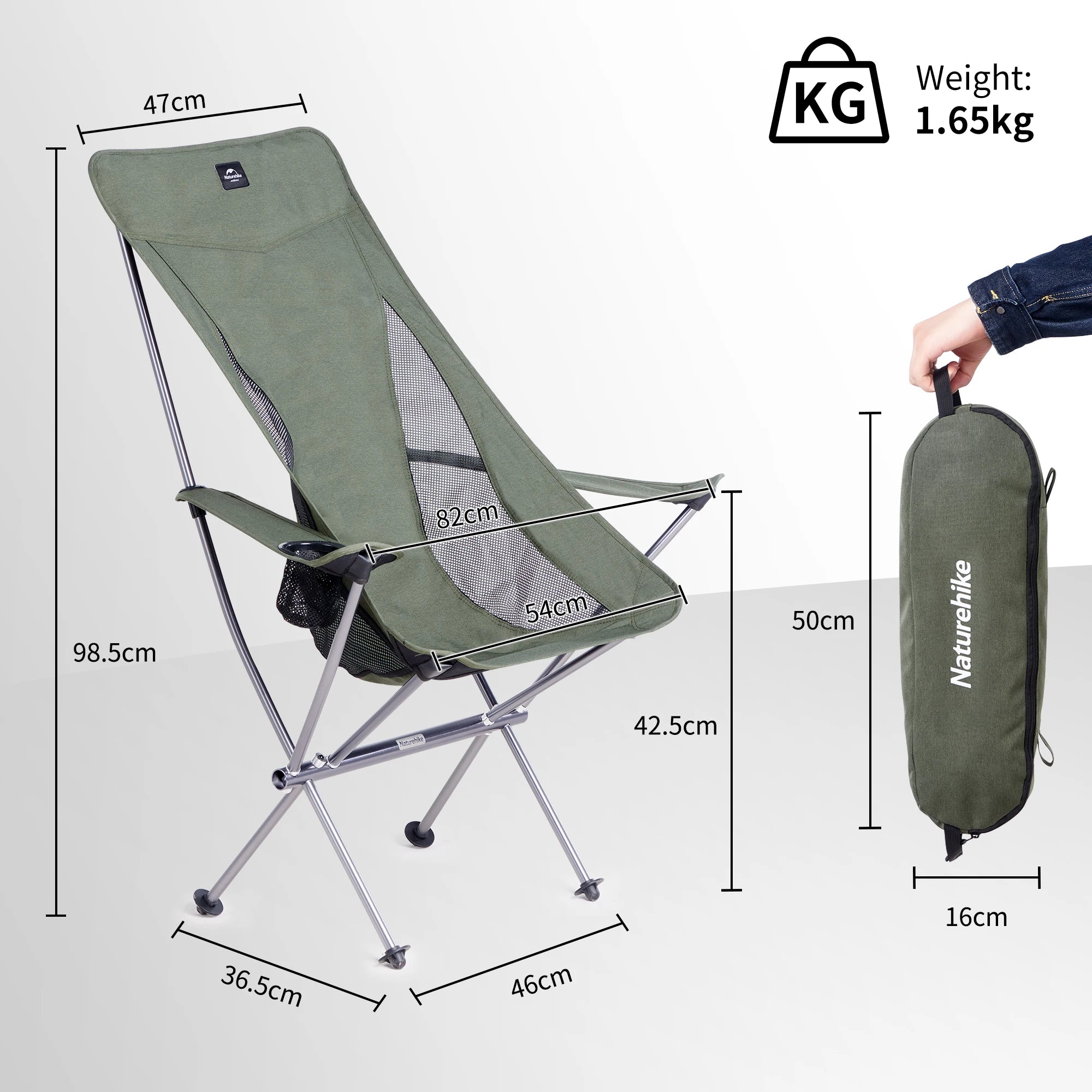 Naturehike YL06PLUS Camping Chair Ultralight Portable Folding Chair Outdoor Picnic Chairs Travel Backpacking Fishing Chair