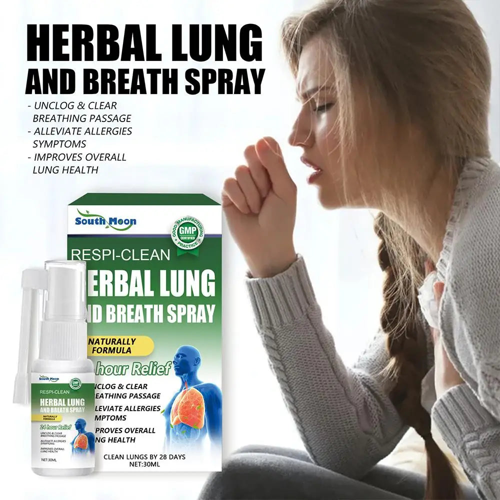 30ml Herbal Cleansing Lung Spray Clear Nasal Congestion Discomfortable Relieve Nasal Throat Care Spray L5W3