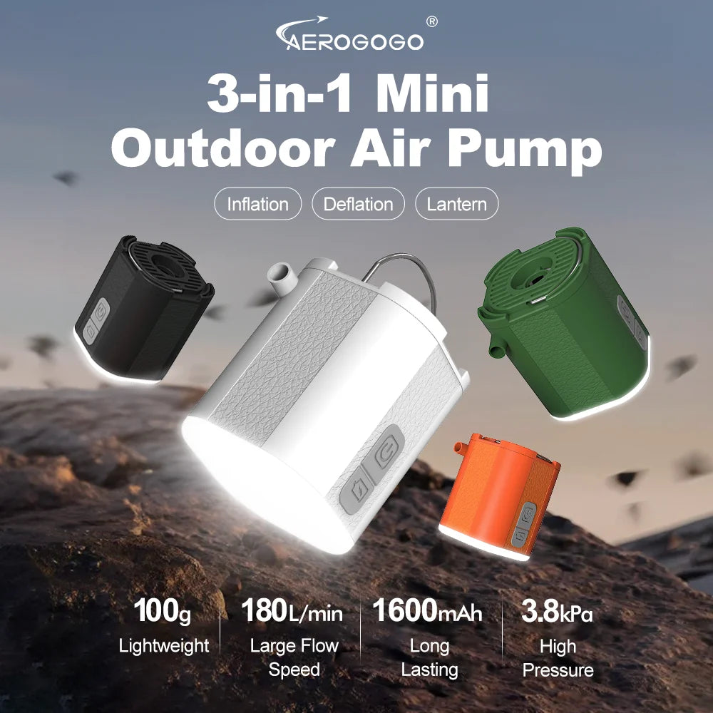 GIGA Pump Tiny Portable Pump Air Inflation Outdoor Camping Tools Mini Air Pump Deflation Camping Equipment for Hiking Lighting