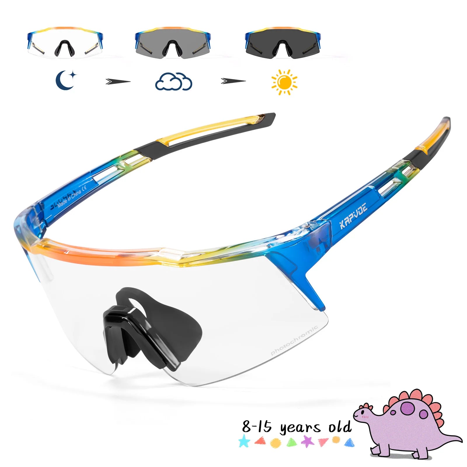 Photochromic Child Sunglasses UV400 Sport Children Cycling Glasses Kids Boys Girls Fashion Bike Glasses Bicycle Eyewear