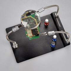 Welding Soldering Magnifier with PCB Holder Flexible Metal Arms Helping Hands for Welding  Station Desktop Magnifying Tool