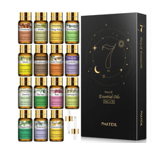 Pure Essential Oils 15pcs Gift Set Natural Plant Aroma Essential Oil Diffuser Eucalyptus Vanilla Mint Lavender Rose Tea Tree Oil