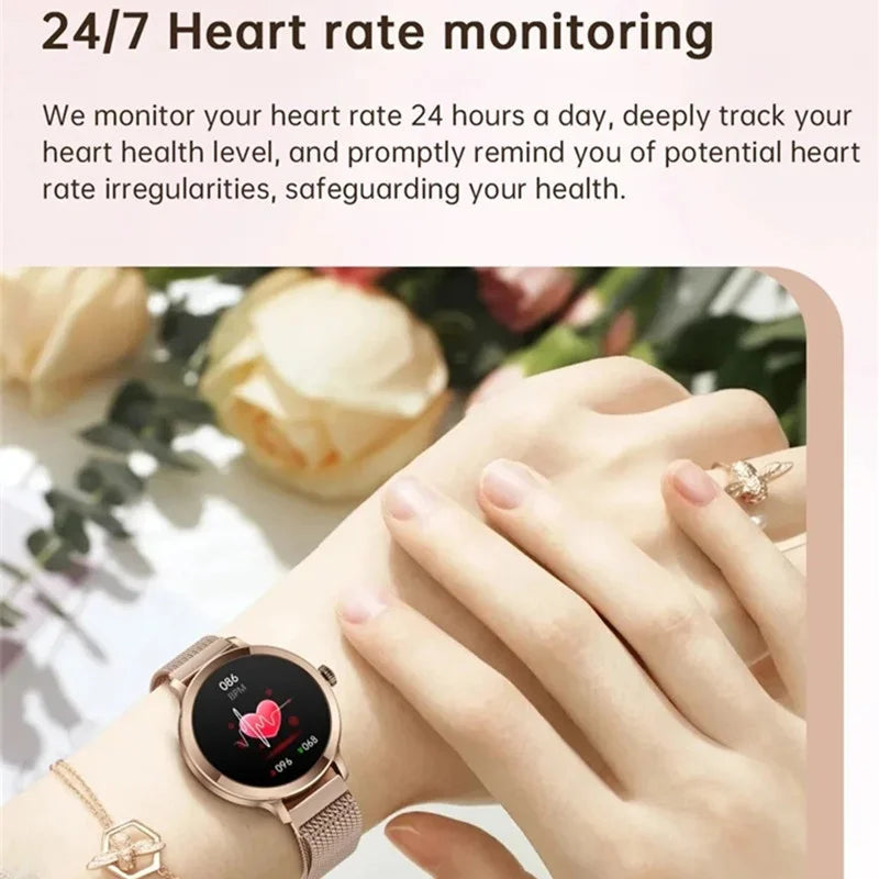 Fashion Women Smart Watch NX7 Ultra Clear AMOLED Screen Heart Rate Health Monitoring Bluetooth Call Lady Female Smartwatch