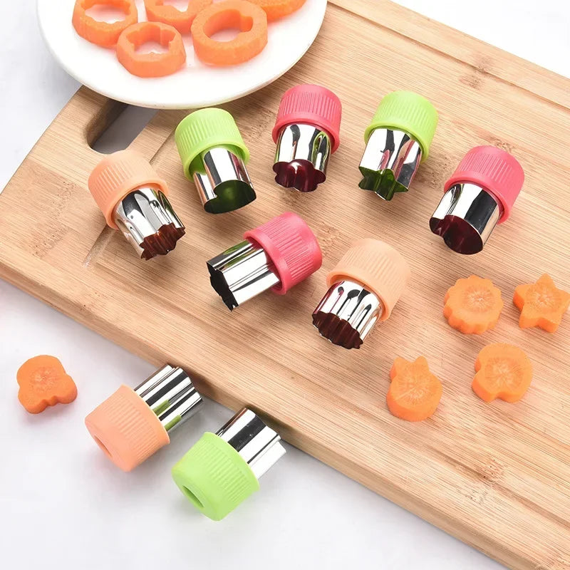 3Pcs Baby Food Auxiliary Shape Cutter Cute Cartoon Star Heart Vegetables Fruit Cutting Die Cookie Mould Baby Feeding Accessories