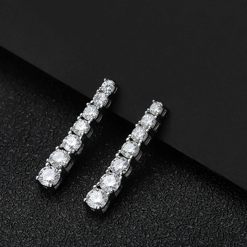 D VVS1 Moissanite Pandent Earrings for Woman Wedding Jewely with GRA s925 Sterling Sliver Plated 18k White Gold Earring