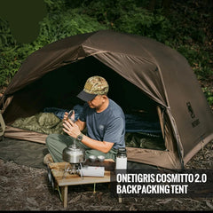 OneTigris COSMITTO 2.0 Backpacking Tent 3-Season Easy Setup Instant 2 Person Camping Tent For Hiking Trekking Fishing