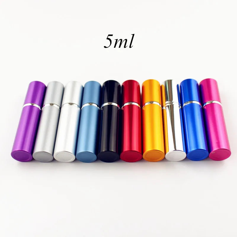 1PC 5ml 10ml Portable Mini Perfume Glass Bottle Travel Aluminum Spray Atomizer Empty Metal Parfume Atomiser Sprayer