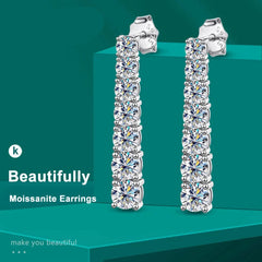 D VVS1 Moissanite Pandent Earrings for Woman Wedding Jewely with GRA s925 Sterling Sliver Plated 18k White Gold Earring