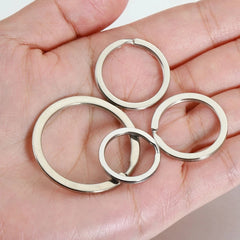 20pcs Stainless Steel Key Rings 20/25/28/30/35mm Round Flat Line Split Rings Keyring for Jewelry Making Keychain DIY Findings