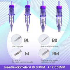 Mast Tattoo PRO Mixed Size RL/RS/RM/M Sterilized Cartridge Needles Permanent  for Tattoo Machine Supply 0.3mm/0.35mm 50pcs/Box