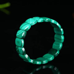 Green Malachite Chrysocolla Bracelet Stretch Rectangle Beads Healing Stone Crystal Genuine Natural Women Men 12x9mm Gender