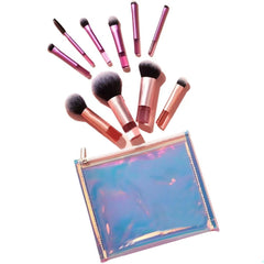 10pcs Mini Eye Shadow Makeup Brush Set Portable Travel Cosmetic Brushes Kit For Convenient Makeup Tools