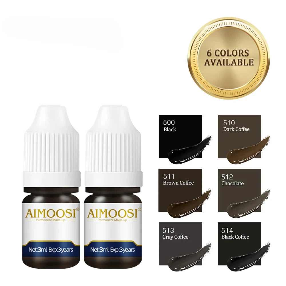 AIMOOSI 3ml Microblading Tattoo Pigments Paint Ink For Eyeliner Lips Eyebrows Semi Permanent Body Art Gloss Tint Makeup Airbrush