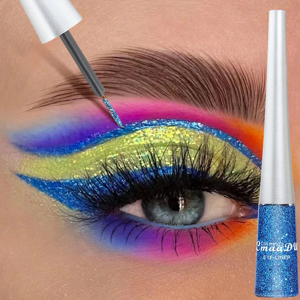 Diamond Shiny Eye Liners Eyeshadow Waterproof Silver Gold Color Blue Glitter Sequins Eyeliner Eye Shadow Makeup Beauty Cosmetics