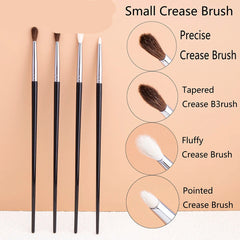 Small Crease Brush Fluffy Goat Hair / Horse Hair Precise Tapered Crease Makeup Tool Mini Pointed Eyeshadow Blending Makeup Brush