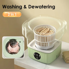 6L 11L Portable Washing Machine Folding Large Capacity Clothes Spin Dryer Bucket Travel Underwear Socks Ultrasonic Mini Washer