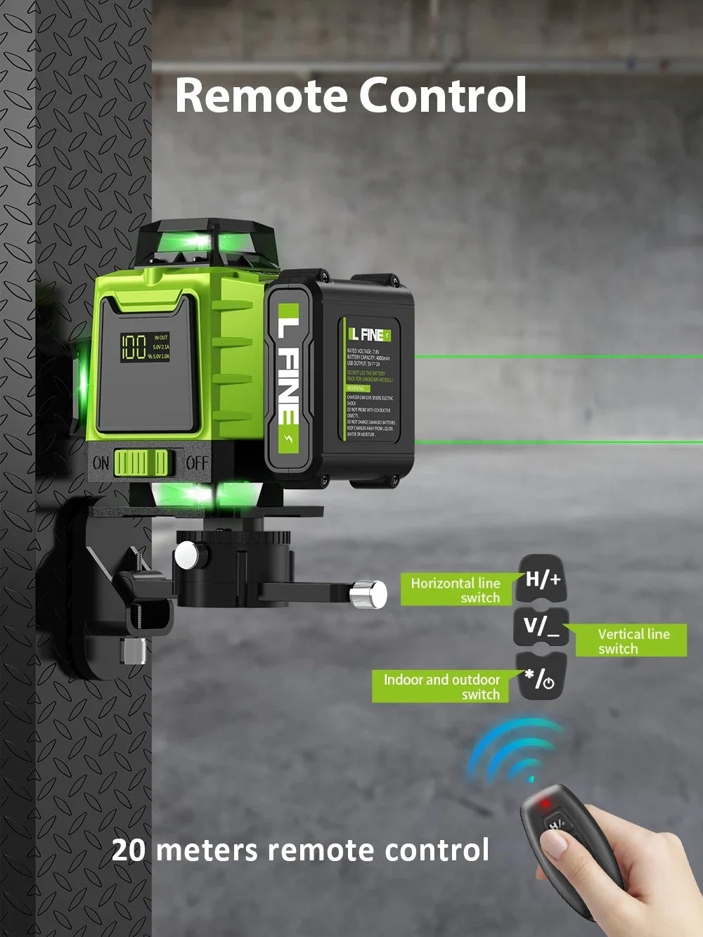 3D/4D Laser Level 12/16 Lines Horizontal And Vertical With Remote Control 8 Lines 360°Self-leveling Laser Levels