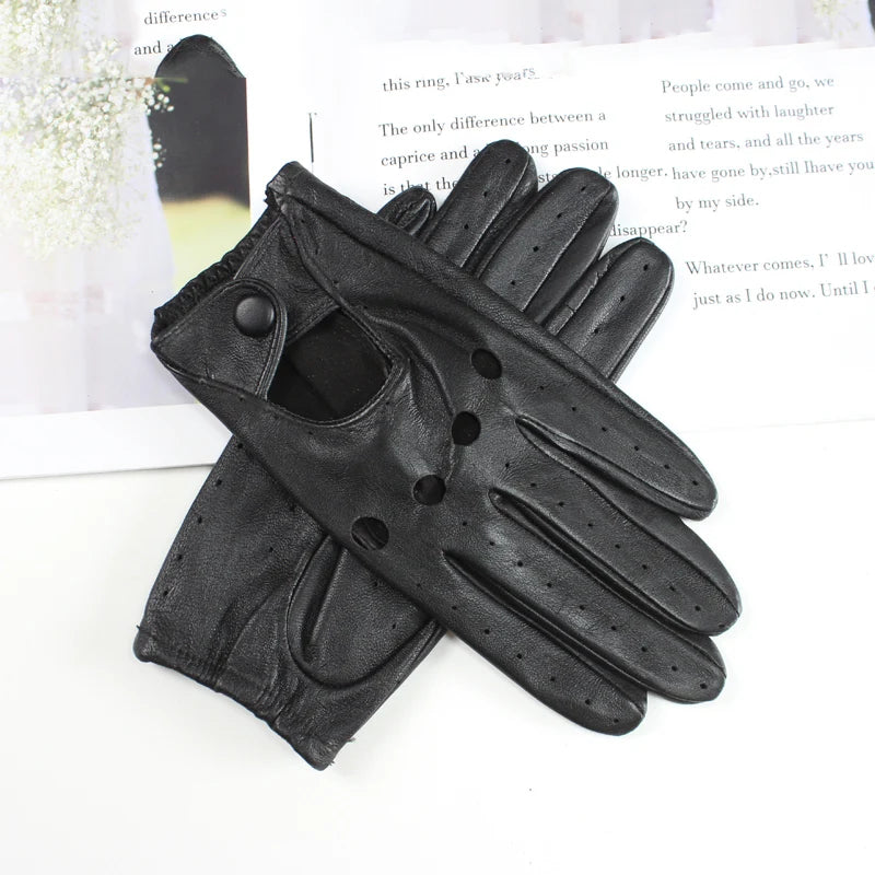 Women's sheepskin driver gloves Thin breathable unlined colored leather gloves Summer