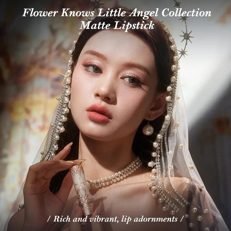 Flower Knows Little Angel Collection Lipstick Velvet Matte Waterproof Lip Stick Vegan Long Lasting Lip Gloss Korean Makeup