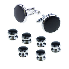 Mens Cufflinks and Studs Set for Tuxedo Shirts Business Wedding Party Cuff Links Classic Accessories Tie Clasp Collar Clips Gift