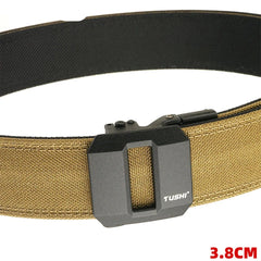 Hard Tactical Gun Belt for Men Metal Automatic Buckle Thick Nylon Police Military Belt Casual Belt IPSC Girdle Male