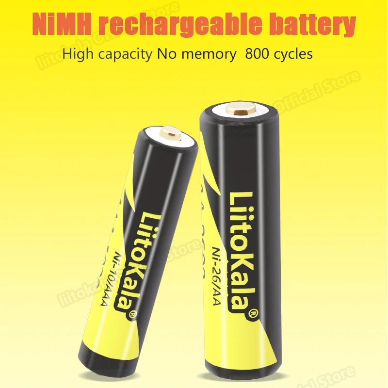 1-16PCS LiitoKala Ni-26/AA 1.2V AA 2600mAh Ni-MH Rechargeable Battery For Temperature Gun Remote Control Mouse Toy batteries