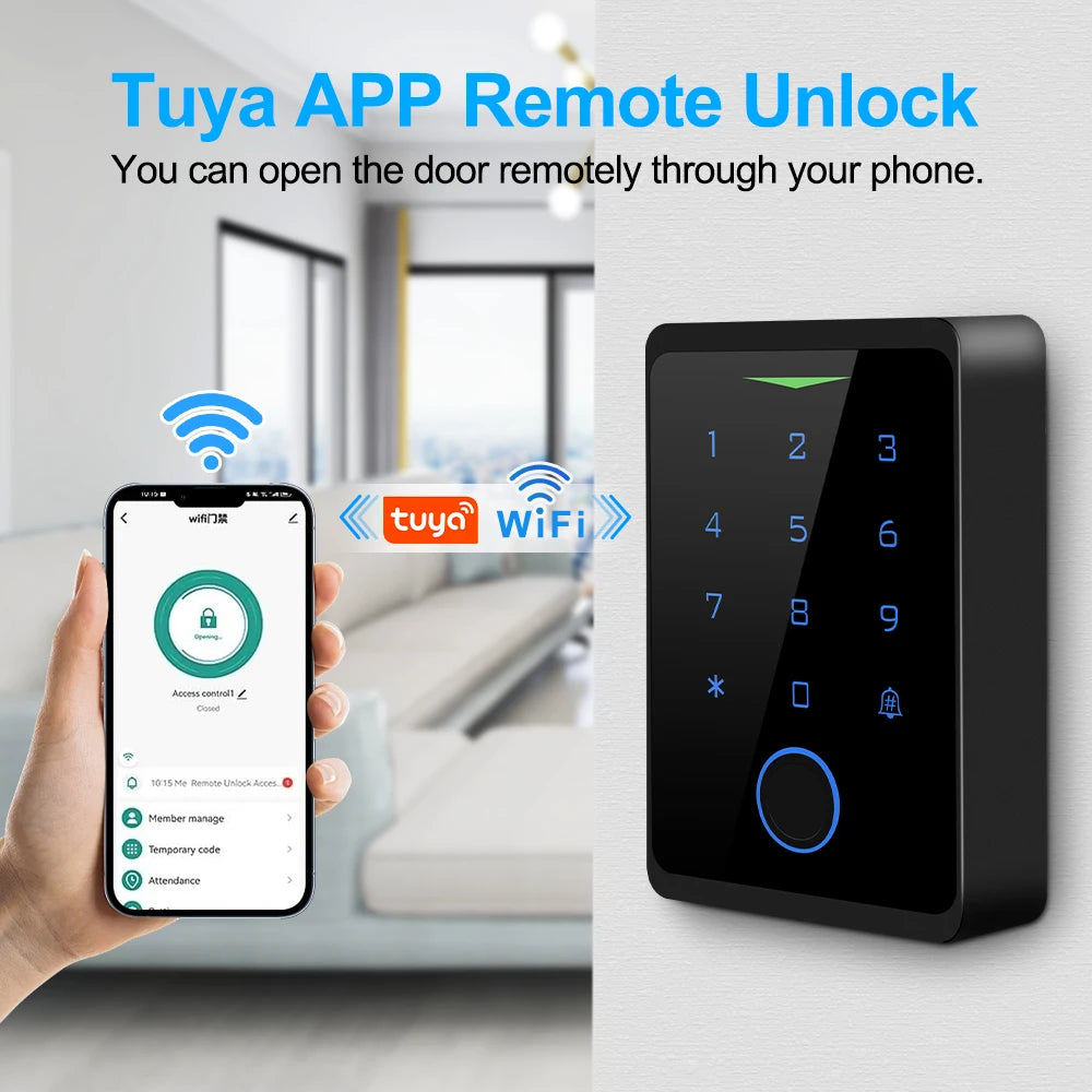 New Wifi Tuya Access Control System Automation Kits Waterproof RFID Fingerprint Keypad Electric Door Magnetic 2.4G wifi Lock