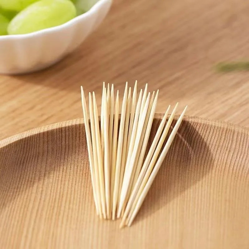 1000PCS Disposable Double Headed Toothpicks Natural Bamboo Floss Home Kitchen Restaurant Hotel Portable Teeth Cleaning Tool