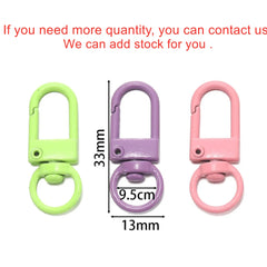 10Pcs/Lot Colorful Alloy Snap Lobster Clasp Hooks Keychain Findings for DIY Key Chain Necklace Bracelet Supplies Wholesale