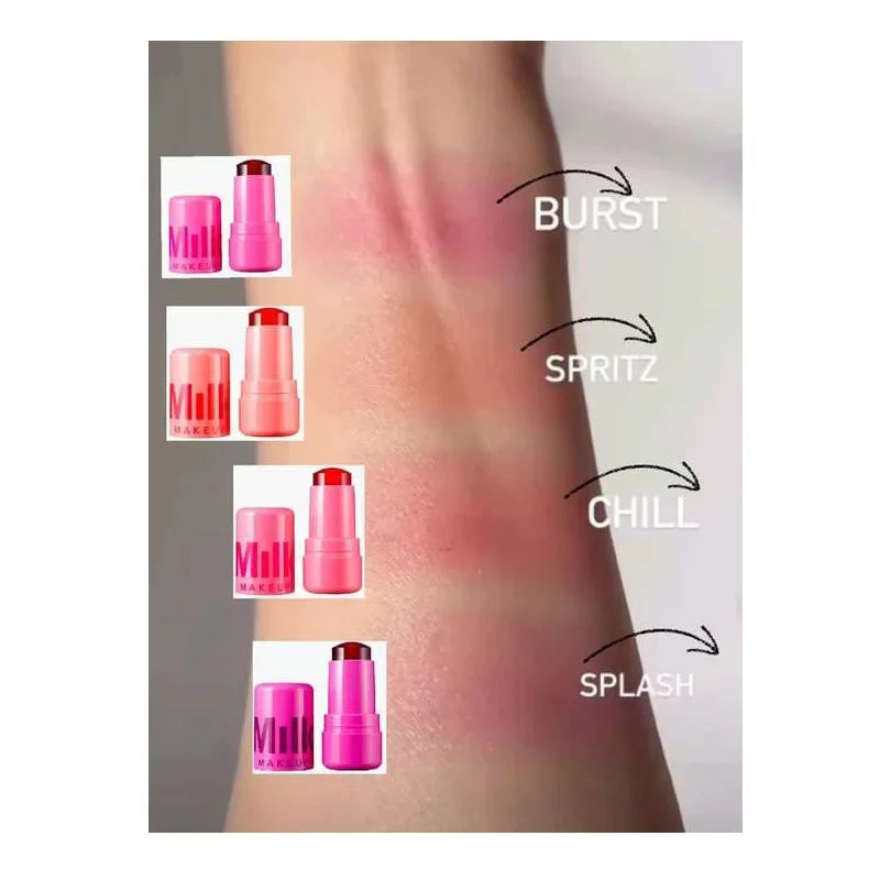 Milk Makeup Blush Stick Lip Tinted Cooling Water Jelly Tint Jelly Blush Stick Watercolor Multi-Use Matte Blush Makeup