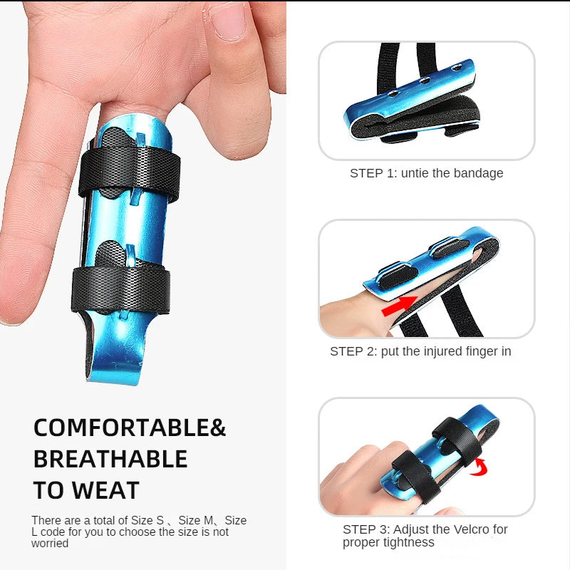 1Pcs Aluminum & Foam Support Brace Finger Splint Hand Trigger Broken Finger Sprain Joint Immobilization Fracture Pain Relief