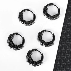 9 pair Punk Black Multiple Styles Stainless Steel Stud Earrings For Men and Women Gothic Street Pop Hip Hop Ear Jewelry Gift